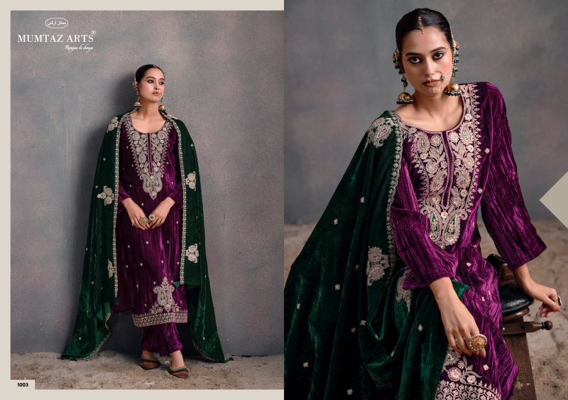 Rangreza By Mumtaz Arts Crush Velvet Designer Salwar Suits 
